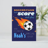 キッズサッカーをテーマにしたバースデーパーティ招待状 招待状 (スタンド正面)