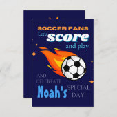 キッズサッカーをテーマにしたバースデーパーティ招待状 招待状 (正面/裏面)