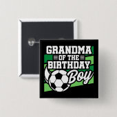 キッズサッカーサッカーパーティーおばあちゃん誕生日少年 缶バッジ (正面&裏面)