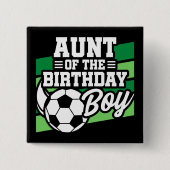 キッズサッカーサッカーパーティーおばさん誕生日ボーイ 缶バッジ (正面)