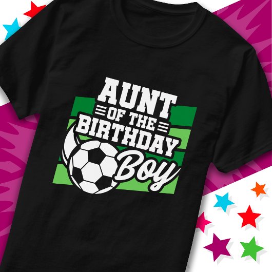 キッズサッカーサッカーパーティーおばさん誕生日ボーイ Tシャツ