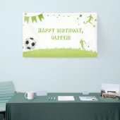 キッズサッカーサッカーパーティーバナーグリーンスポーツ 横断幕 (トレードショー)