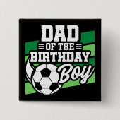 キッズサッカーサッカーパーティーパパの誕生日少年 缶バッジ (正面)