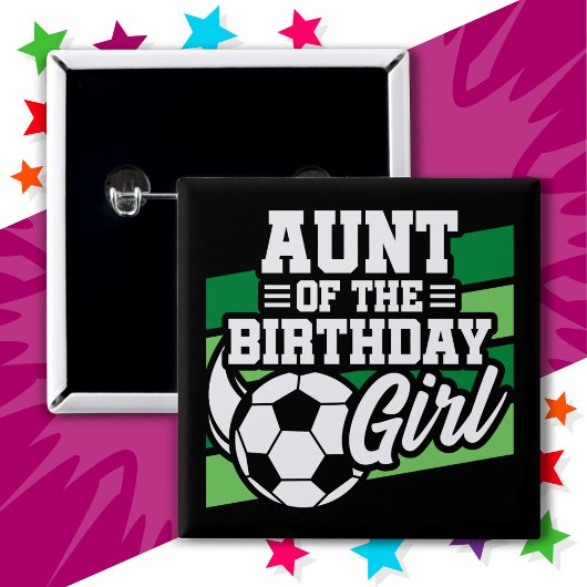 キッズサッカーサッカーパーティー叔母の誕生日女の子 缶バッジ