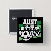 キッズサッカーサッカーパーティー叔母の誕生日女の子 缶バッジ (正面&裏面)