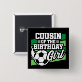 キッズサッカーサッカーパーティー誕生日女の子 缶バッジ (正面&裏面)
