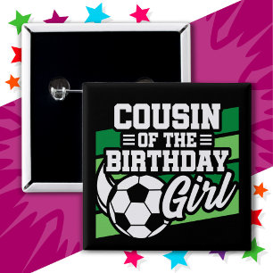キッズサッカーサッカーパーティー誕生日女の子 缶バッジ