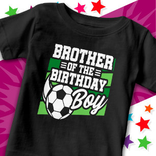 キッズサッカーサッカーパーティー誕生日少年の兄 ベビーTシャツ