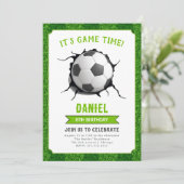 キッズサッカーサッカー誕生日パーティーへの招待 招待状 (スタンド正面)