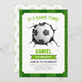 キッズサッカーサッカー誕生日パーティーへの招待 招待状 (正面/裏面)