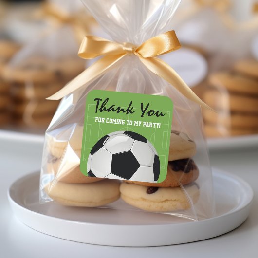 キッズサッカーサッカー誕生日パーティー スクエアシール