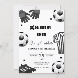 キッズサッカーサッカー誕生日 招待状