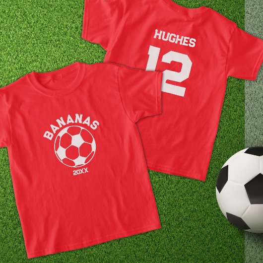 キッズサッカーシーズンチーム名と番号 Tシャツ