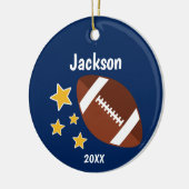 キッズサッカースターズブルーパーソナライズされた セラミックオーナメント (左)