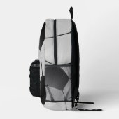 キッズサッカースポーツブラックダイクールアモンドプレート プリントバックパック (右)