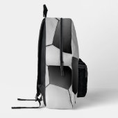 キッズサッカースポーツブラックダイクールアモンドプレート プリントバックパック (左)