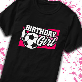 キッズサッカーバースデーパーティー誕生日ガール Tシャツ