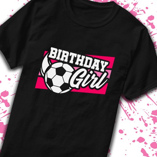 キッズサッカーバースデーパーティー誕生日ガール Tシャツ