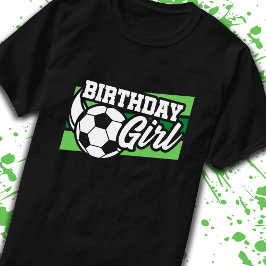 キッズサッカーバースデーパーティー誕生日ガール Tシャツ