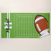 キッズサッカーパーソナライズされたの名前 ビーチタオル (正面)