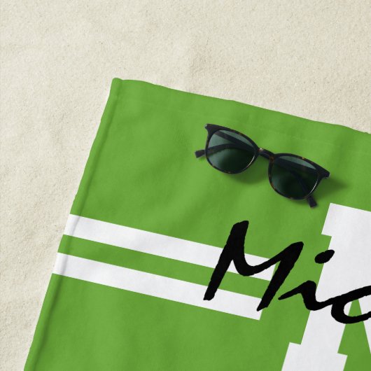 キッズサッカーパーソナライズされたの名前 ビーチタオル (インサイチュ)