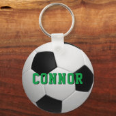 キッズサッカーパーソナライズされたバックパックラベル キーホルダー (正面)