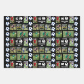 キッズサッカーパーソナライズされたフォトアルバム ラッピングペーパーシート (正面)