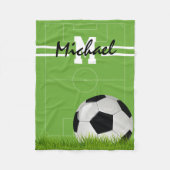 キッズサッカーパーソナライズされたフットボール フリースブランケット (正面)