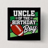 キッズサッカーパーティーアンクルオブザ誕生日ボーイ 缶バッジ (正面)