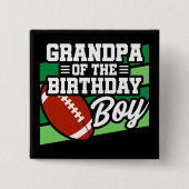 キッズサッカーパーティーグランドパオブザ誕生日ボーイ 缶バッジ (正面)