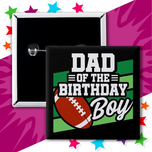 キッズサッカーパーティーパパの誕生日ボーイ 缶バッジ