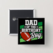 キッズサッカーパーティーパパの誕生日ボーイ 缶バッジ (正面&裏面)