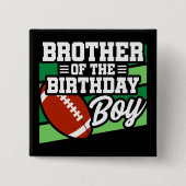 キッズサッカーパーティーブラザーオブザ誕生日ボーイ 缶バッジ (正面)