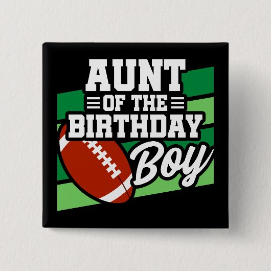 キッズサッカーパーティー叔母の誕生日ボーイ 缶バッジ (正面)