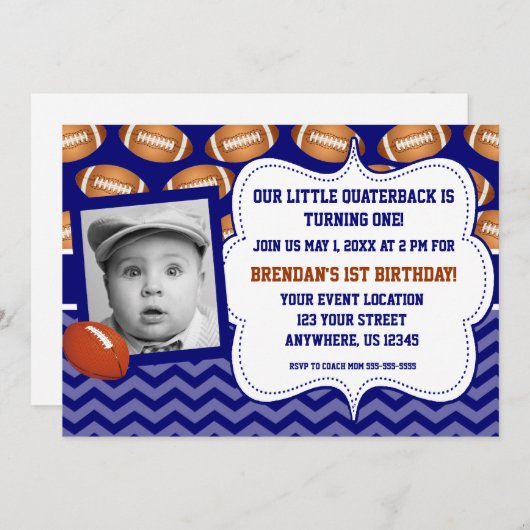 キッズサッカーフォト誕生日招待状 招待状 (正面/裏面)