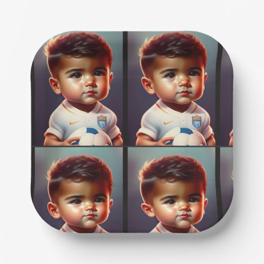 キッズサッカープレート ペーパープレート (正面)