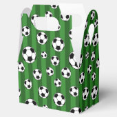キッズサッカーボールのパターン緑のストライプ誕生日 フェイバーボックス (オープン)