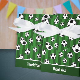 キッズサッカーボールのパターン緑のストライプ誕生日 フェイバーボックス