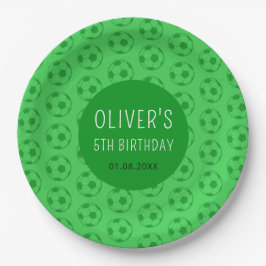 キッズサッカーボールグリーンボーイズ誕生日パーティー ペーパープレート