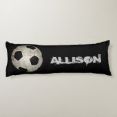 キッズサッカーボールスポーツ白黒パーソナライズされた ボディピロー (裏面)