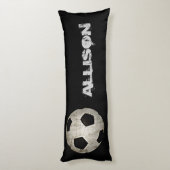 キッズサッカーボールスポーツ白黒パーソナライズされた ボディピロー (裏面 (縦))