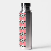 キッズサッカーボール名前をカスタムする女子 ウォーターボトル (左面)