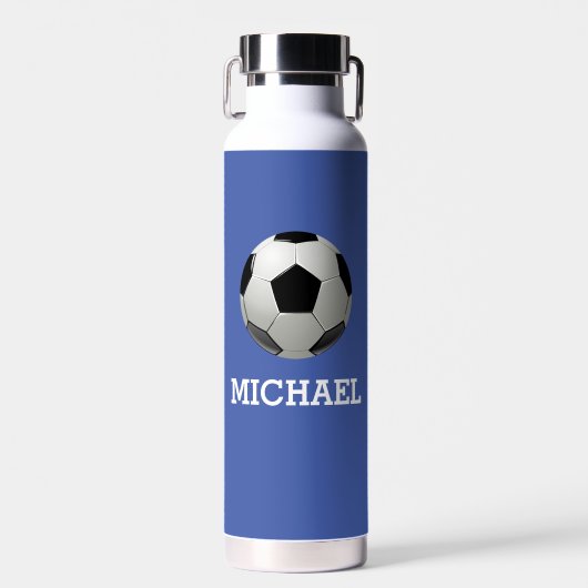 キッズサッカーボール名前をカスタムする ウォーターボトル (正面)