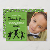 キッズサッカー誕生日ありがとう サンキューカード (正面/裏面)
