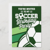 キッズサッカー誕生日パーティカスタマイズ可能招待状 招待状 (正面)