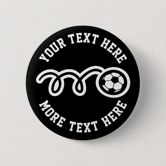 キッズサッカー誕生日パーティーの好意名前をカスタムする 缶バッジ (正面)