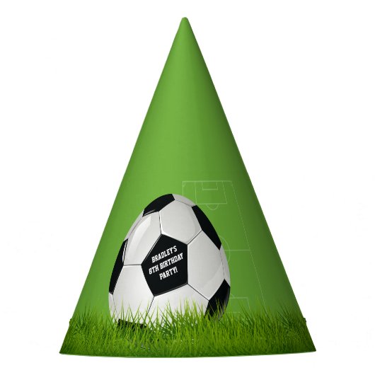 キッズサッカー誕生日パーティー パーティーハット (正面)