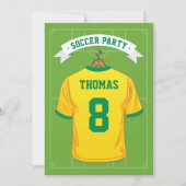 キッズサッカー誕生日パーティー |ブラジルジャージー 招待状 (正面)