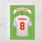 キッズサッカー誕生日パーティー |ホワイトジャージー 招待状 (正面)