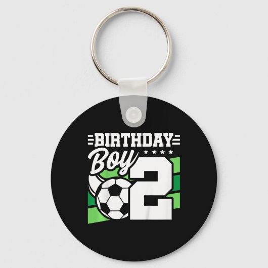 キッズサッカー誕生日パーティー 2歳男の子 2歳 キーホルダー (正面)